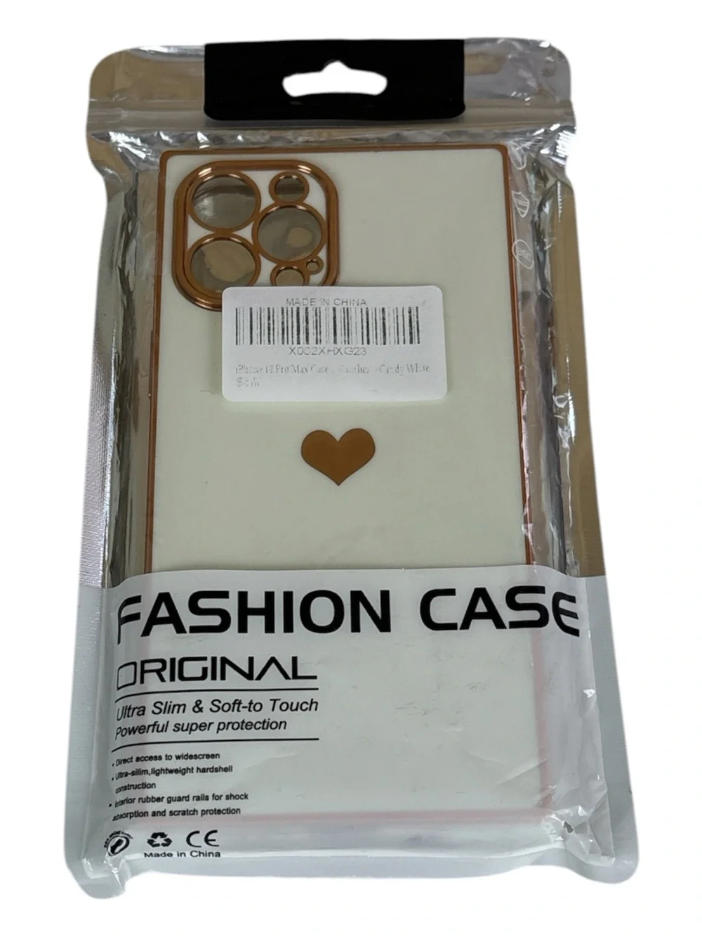 White and Rose Gold Heart Accent iPhone 12 pro Max phone Case
